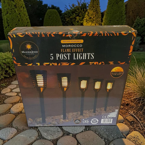 Divas World Solar Flame Effect Garden Stake Lights, Outdoor LED Path Lights with Flickering Flame Effect, Waterproof Solar Powered Landscape Lighting for Driveway, Pathway, Patio, Lawn & Garden