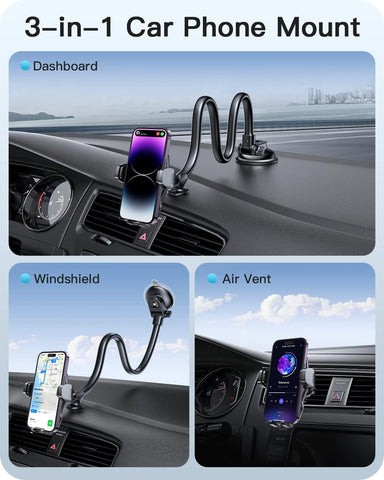 APPS2Car Gooseneck Truck Phone Holder with Suction Mount