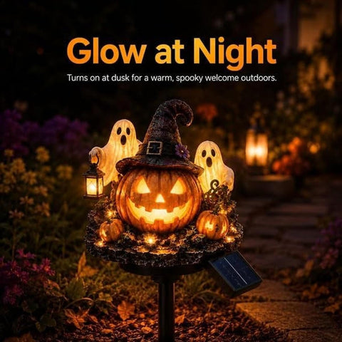 Solar Halloween Lights Outdoor Pumpkin Ghost Pathway Stake Lights