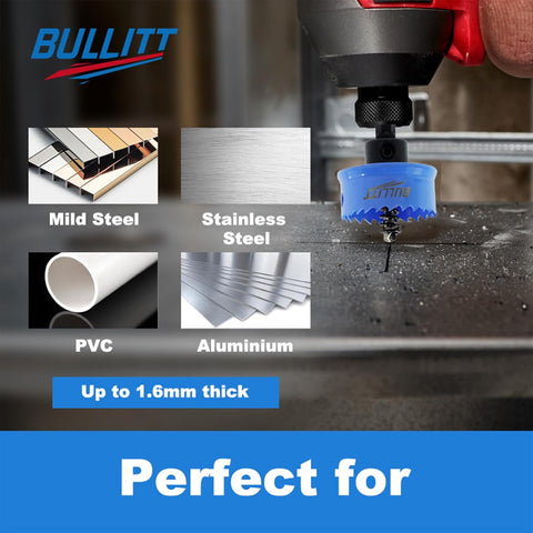 Bullitt Impact Hole Saw Set 20–32Mm 3Pcs M42 Hss Bi-Metal Hex Shank Cutter Kit For Stainless Steel Mild Steel Aluminium Drilling