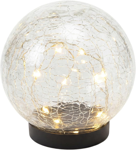 Garden Solar Lights Cracked Glass Ball Decorative Solar Globe Lights Outdoor Landscape Lights Waterproof LED Solar Patio Lights for Pathway Walkway Garden Yard Lawn Decoration (4 Pcs, 3.9 Inch)