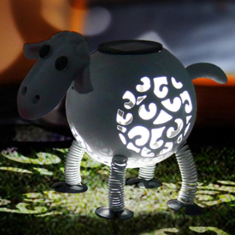Sheep Solar Lights Wrought Iron Sheep Figurines Solar Garden Decor Metal Sculptures Garden Lights for Car Dashboard Patio Balcony Yard Lawn Decor 10x7 Inch, Pathway Lighting
