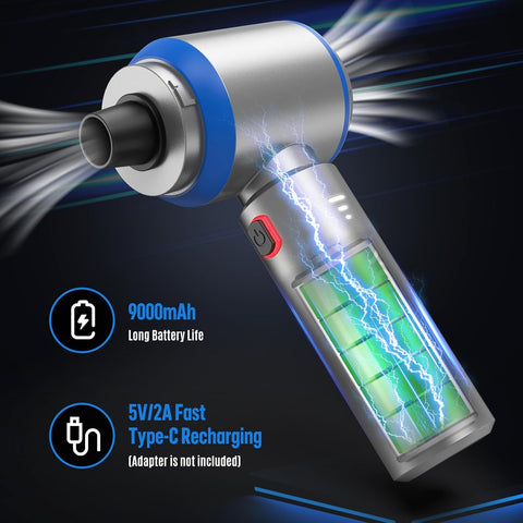 Handheld Vacuum Cleaner 25000Pa Powerful Mini Car Hoover Blue