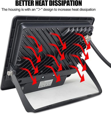 50W LED Security Floodlight with Motion Sensor, 4280 Lumen, IP65 Waterproof Outdoor PIR Light 6500K for Garage, Garden, Yard