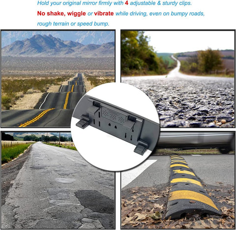 KITBEST 11.8 Inch Anti Glare Wide Angle Rearview Mirror