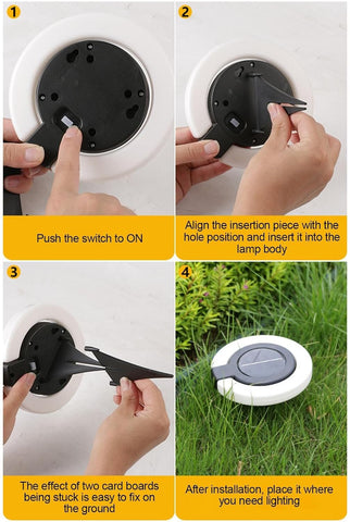 Solar Stake Lights Outdoor Waterproof Disk Lamp