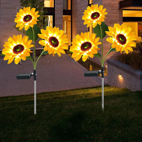 Solar Sunflower Lights Waterproof Pathway Lighting