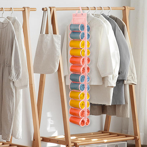 Lirex 24-Pocket Hanging Leggings Organiser – Black Oxford Cloth Closet Storage for Jeans, Shirts and Accessories