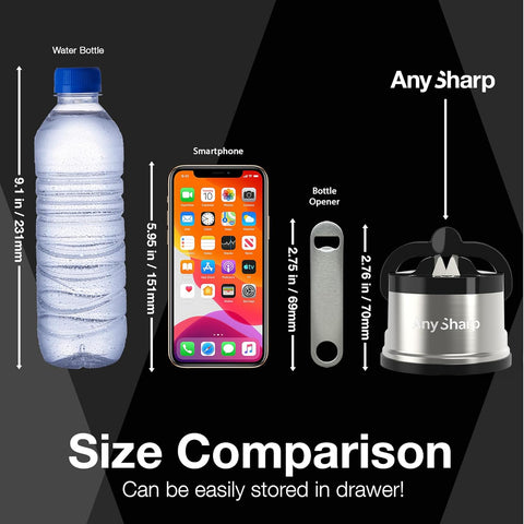 AnySharp Pro Metal Knife Sharpener – Suction Base | Hands-Free Safety | Razor-Sharp Results | Ideal for Hardened Steel & Serrated Knives