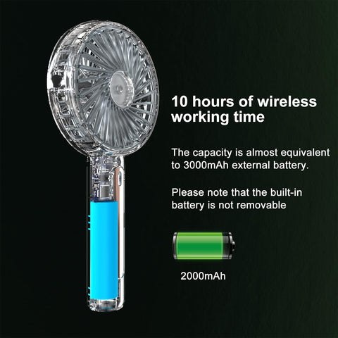 Portable Rechargeable Handheld Fan with Phone Stand