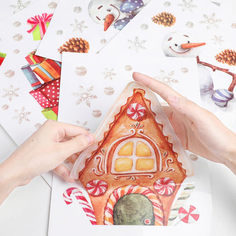 Christmas Window Stickers Set – 8 Sheets of Snowman, Santa & Gift Decals for Holiday Window Decorations