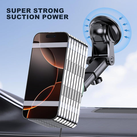 MOKPR Green MagSafe Car Mount Charger 15W Wireless Holder