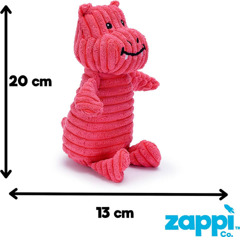 Pink Hippo Dragon Plush Dog Toy with Squeaker