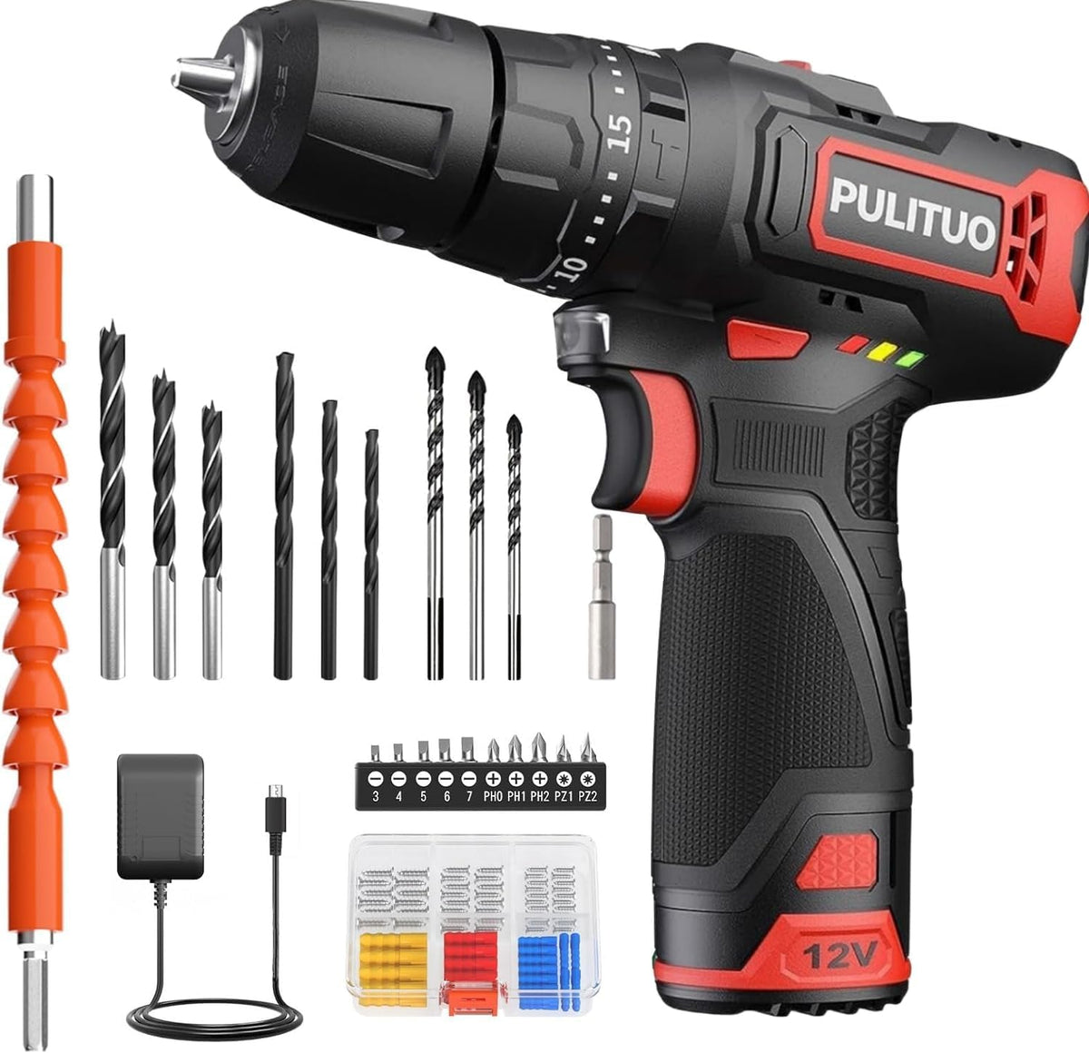 12V Cordless Hammer Drill Driver Kit