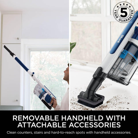Shark PowerPro Cordless Stick Vacuum Cleaner, Lightweight Flexible Vacuum with Floor Detect & Anti-Hair Wrap Technology, Anti-Allergen Complete Seal, Handheld Mode, Navy Metallic