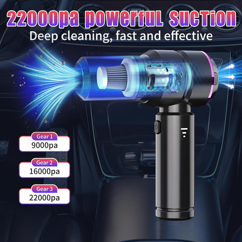 Nctoberows Cordless Handheld Vacuum Cleaner 22000Pa Black Purple