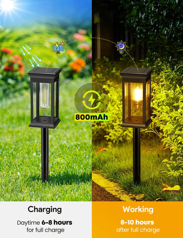 Solar Lights Outdoor, 4 Pack solar lights outdoor garden Tungsten Glow