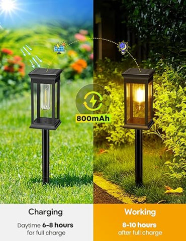 Energy-efficient solar lights with 800mAh battery for outdoor lighting

