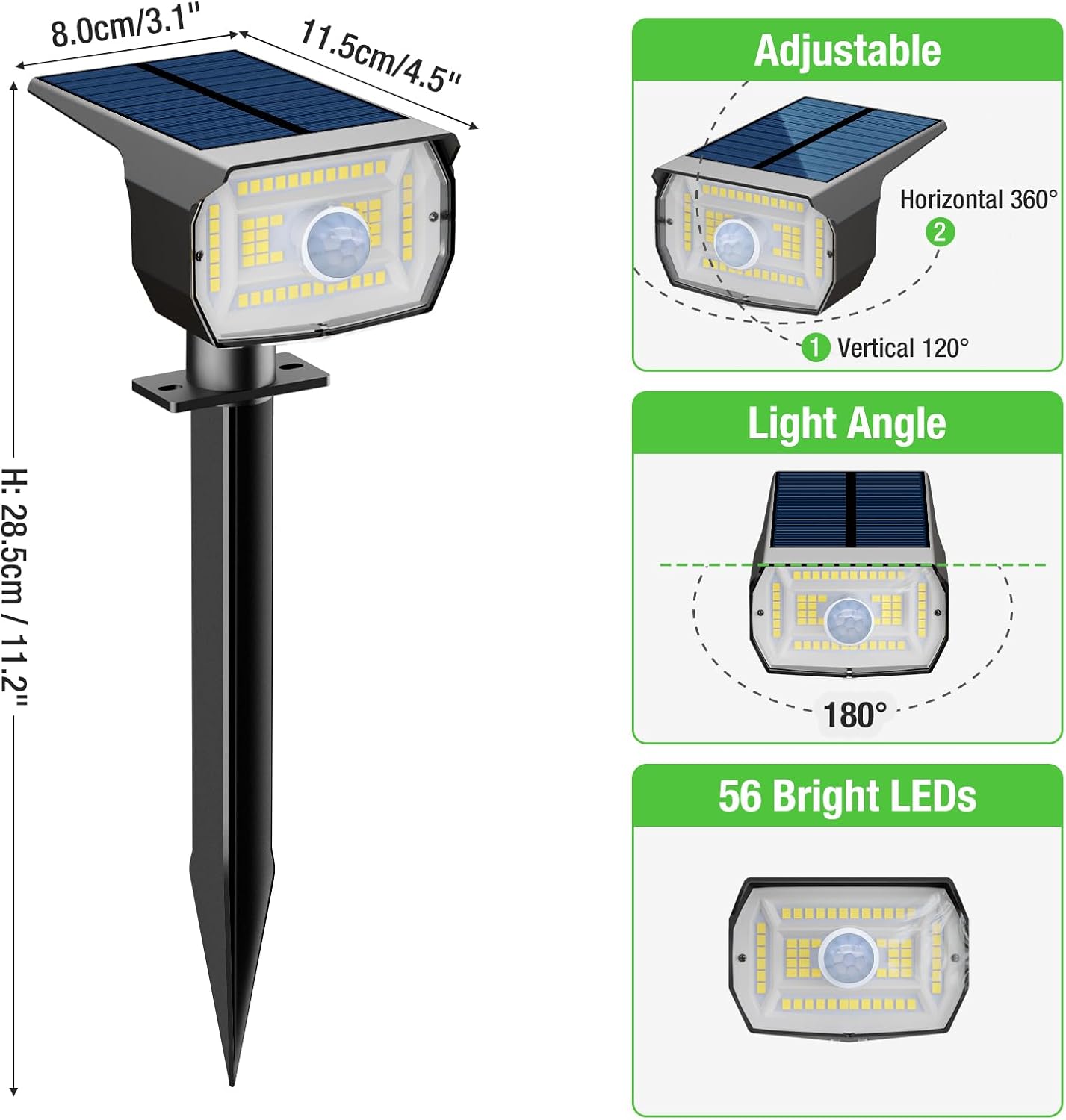 nipify Solar Lights Outdoor Waterproof, Motion Sensor Spot Landscape Light