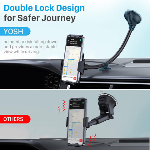 YOSH Windscreen Car Phone Holder with Strong Suction Cup