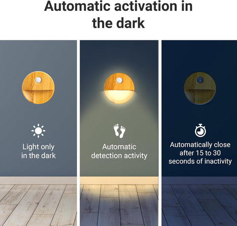 Motion Sensor Night Lights Pack of 3 Battery Powered LED for Home
