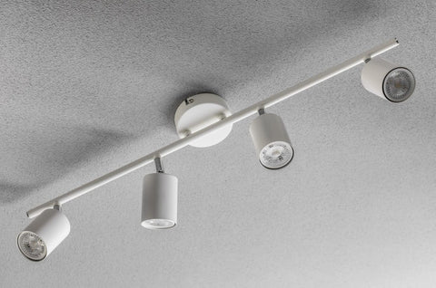 Track lighting fixture on a ceiling