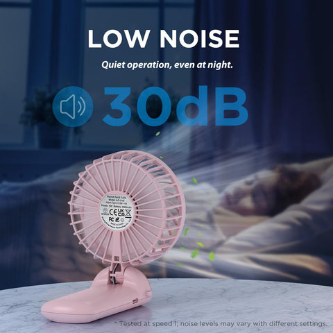 Portable Mini Handheld Fan - Rechargeable Neck Hanging Fans with 16-Hour Cooling, Personal Handy Fan 4-Speeds Foldable Pocket Fan for Summer Outdoor Travel Home Office - Pink