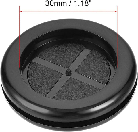 8Pcs Round Rubber Grommets, 32mm Double-Sided Rubber Hole Plug Electrical Wire Gaskets, Black Rubber Hole Synthetic Rubber Plug for Wire, Cable and Plugs Protection
