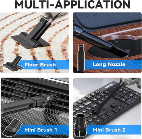 Grixz Silver Handheld Vacuum Cleaner 22000Pa Cordless Mini Portable