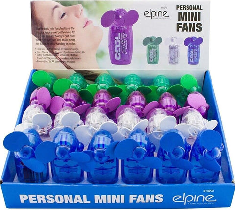 BARGAINS-GALORE Pack Of 10 Mini Breeze Fan - Portable Hand Held Hydration, Pocket Fan, Suitable For Summer | Personal Fan | Battery Operated Travelling, Outdoors | Long Life