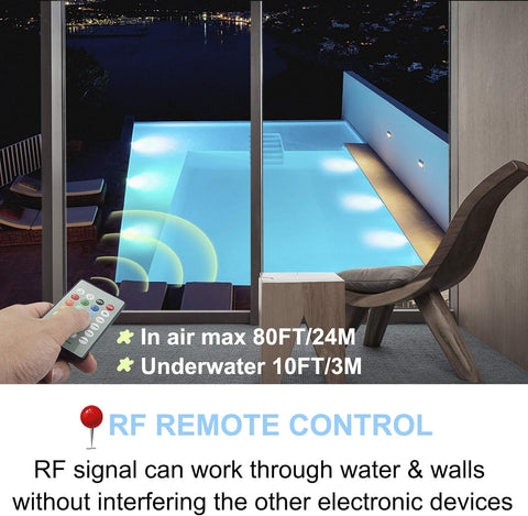 BIGMONAT 2 Pack Submersible Pool Lights with RF Remote – IP68 Waterproof Colour-Changing Underwater LED Lights for Pools, Ponds, Hot Tubs & Aquariums