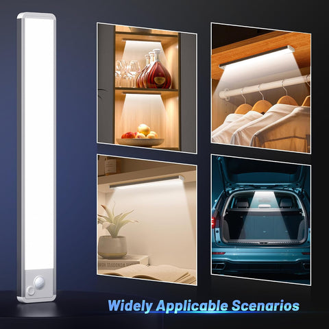 Rechargeable Under Cabinet LED Light with Motion Sensor – Wireless USB-C Cupboard Light for Kitchens, Wardrobes, Hallways & Stairs - Put Light Where Your Home Needs It Most