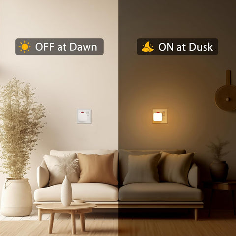 Plug-In Night Light with Dusk to Dawn Sensor – 0.5W LED Warm White 3000K – 2 Pack (230V Indoor Use)