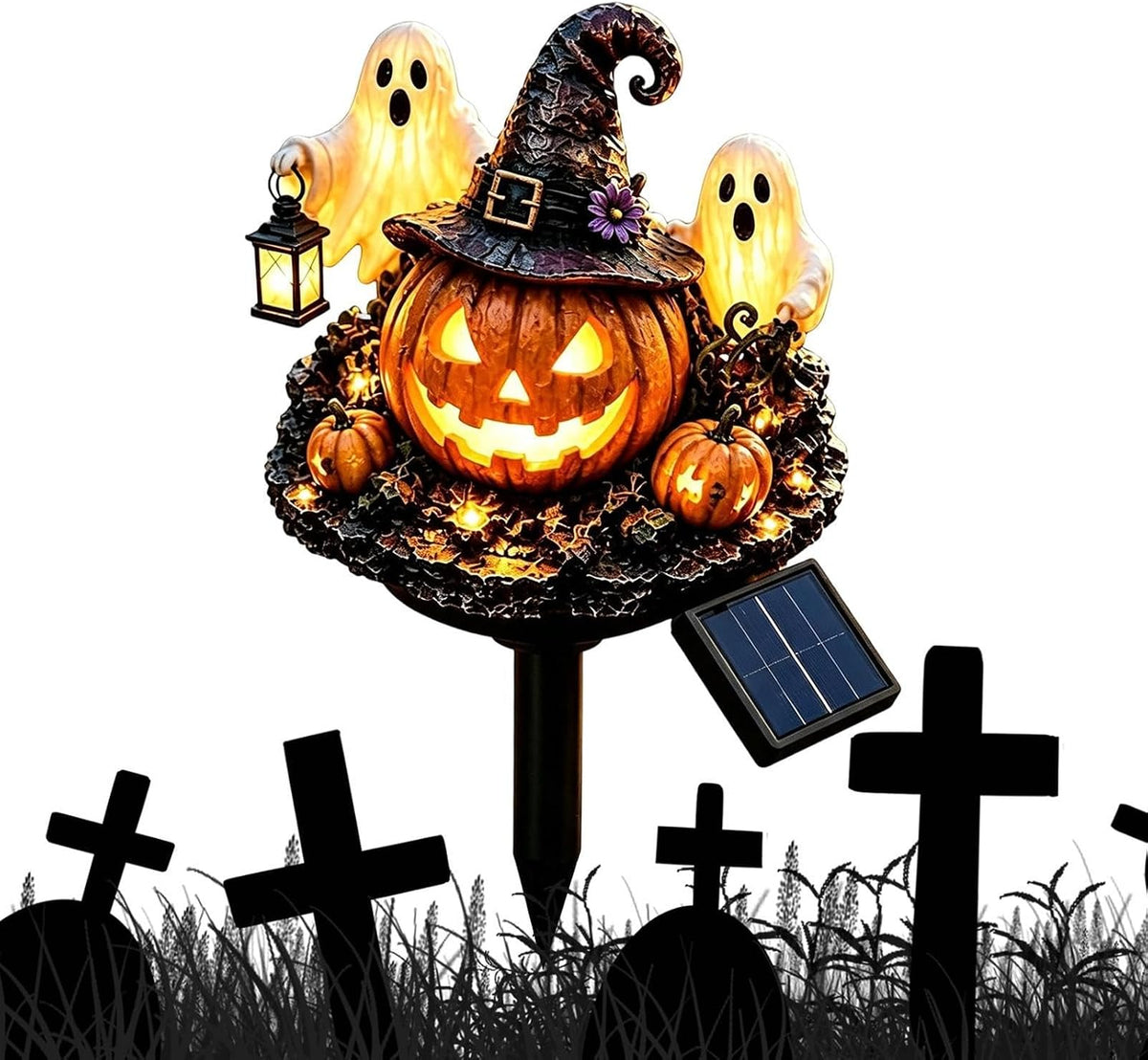 Halloween Solar Lights Pumpkin Ghost Yard Stake Lights