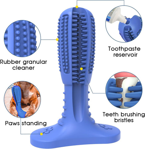 HETOO Dog Chew Toothbrush Toy Natural Rubber Dental Stick