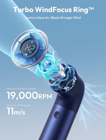 Aecooly Portable Handheld Fan,Powerful Turbo Mini Fan,15H Max Cooling Time,19000 RPM High Speed Aero Pro,6 Speeds Aluminum Case, Pocket Rechargeable Personal Small Travel GIfts for Women Men -BlueB0F8NKQS8H