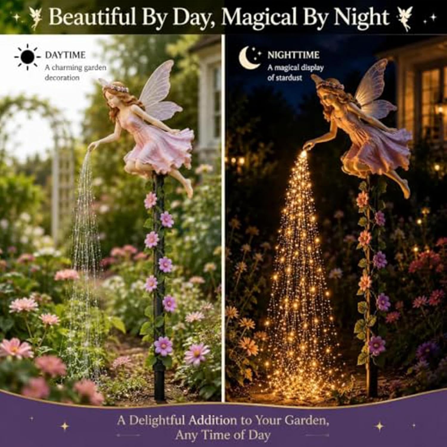 Solar Garden Lights, Fairy Sprinkling LED Decor, Waterproof Outdoor Lamp