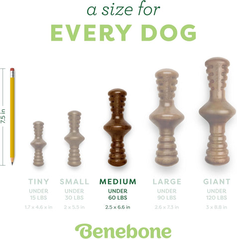 Benebone Zaggler Indestructible Rolling Dog Chew Toy for Aggressive Chewers, Long Lasting Tough Boredom Breaker for Dogs, Real Bacon Flavour, For Medium Dogs