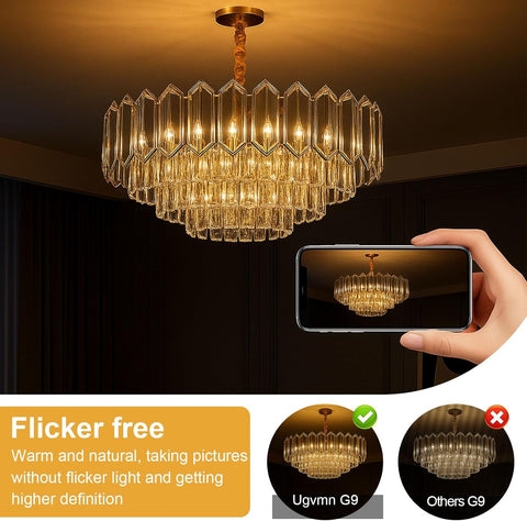 3W G9 LED Bulbs Warm White 580LM, 2700K Energy Saving Light Bulbs Equivalent to 40W Halogen, No Flicker Capsule GU9 LED Bulb for Home Lighting Decor, Chandelier, Not Dimmable, 220-240V,4 Pack