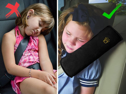 Car Seat Belt Pad Pillow for Kids and Adults – Black