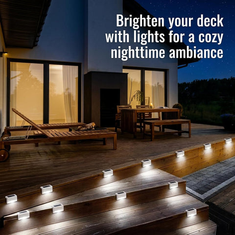 Fohil Solar Garden Lights Outdoor, 16 Pack Solar Fence Lights Waterproof, Decorations Outdoor for Stair, Steps,Garden, Yard, Pathway