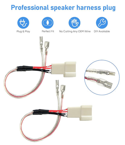 Car Front Dash Tweeter Speaker Wiring Harness Adapter for Toyota/Subaru 2PCS