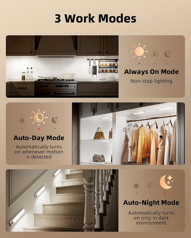 EZVALO 5-Pack Under Cabinet Kitchen Lights – Rechargeable Motion Sensor LED Cabinet Lighting for Cupboards & Dark Corners - Light Up the Little Spaces You Use Most