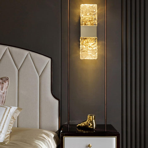 Water Ripple Crystal LED Gold Wall Light