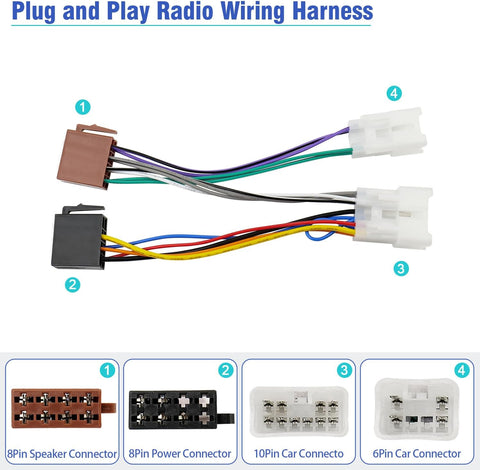 Jayubien ISO Wiring Harness Compatible with Toyota Subaru Lexus Scion Car Radio Stereo Wire Harness Adapter Connector Plug