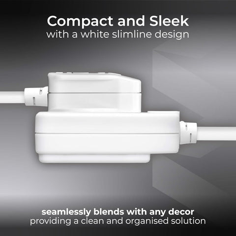Masterplug One Socket Single Extension Lead, 10 Metre Cable, Unswitched, 1-Way Plug Extension Cable, Basic Power, White, 13A, 1G, 10m, BOG10