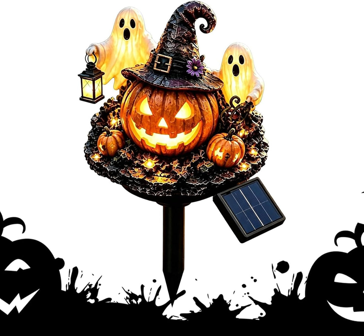Halloween Solar Lights Pumpkin Ghost Stake Lights For