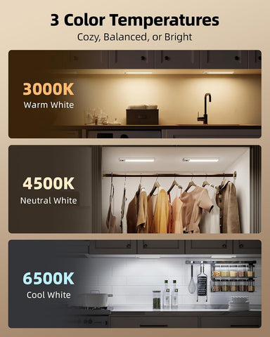 EZVALO 5-Pack Under Cabinet Kitchen Lights – Rechargeable Motion Sensor LED Cabinet Lighting for Cupboards & Dark Corners - Light Up the Little Spaces You Use Most