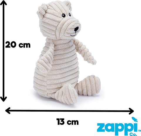 Zappi Co Bear Plush Dog Toy with Squeaker