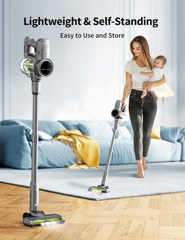Kalado KCV01 Cordless Vacuum Cleaner 26KPa 250W Stick Hoover, 40Mins Runtime, LED Display, Self-Standing Lightweight Vacuum